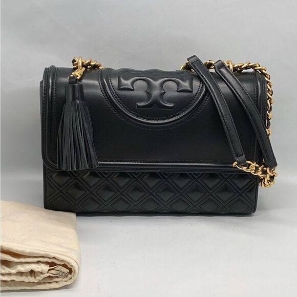 Tory Burch Fleming Quilted Leather Convertible Shoulder Bag - Picture 1 of 13